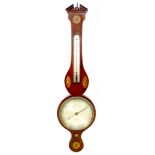 A Victorian mahogany wheel barometer, silvered dial signed J. Maver, Holburn, 26 by 5 by 97cm high.