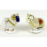 Two Royal Crown Derby paperweights, comprising 'Ram', LIII, no stopper, 13.7cm high, no box, and '