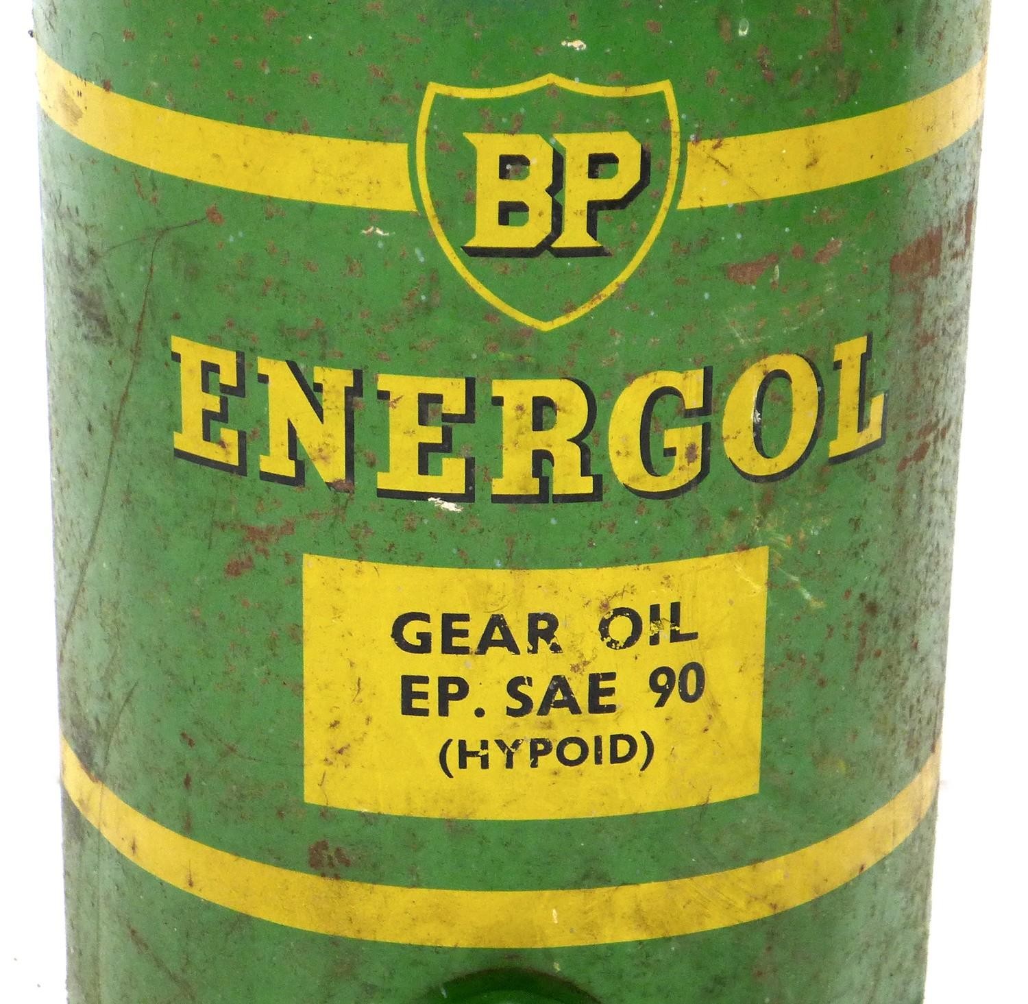 A vintage 'BP Energol Gear Oil' metal can, 'EP. SAE 90 (Hypoid)', with single handle to its top - Image 2 of 4