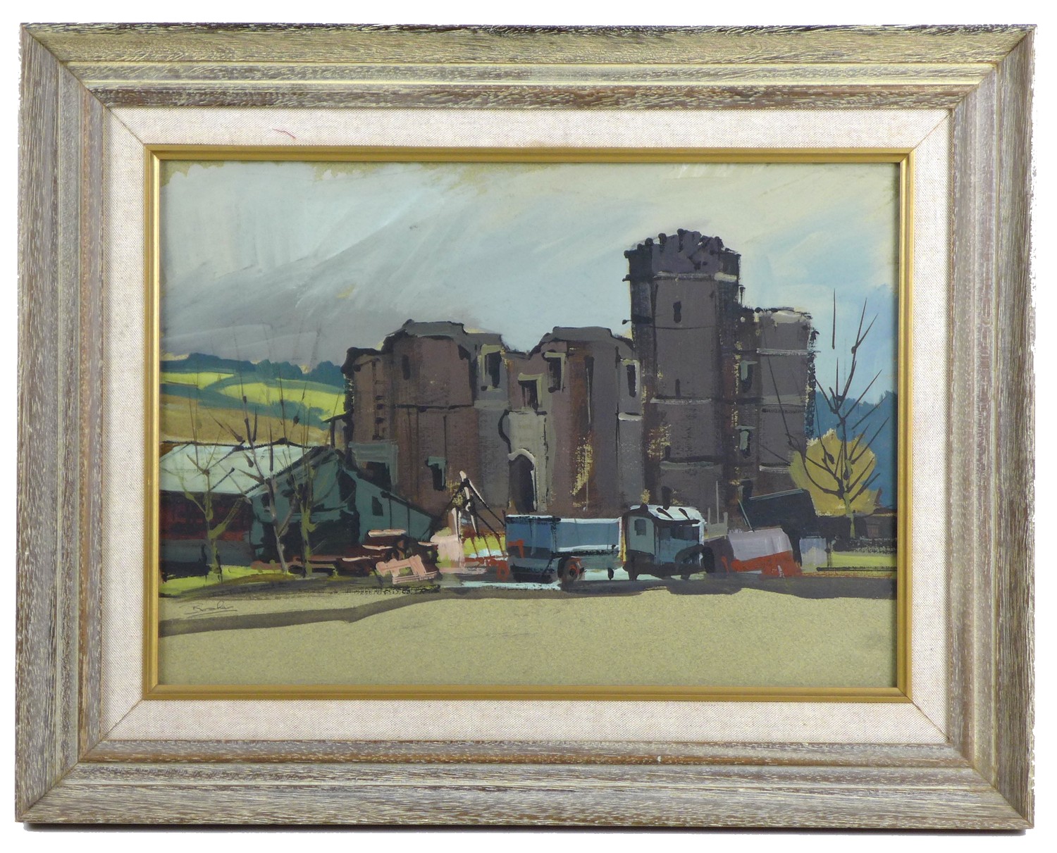 Donald Bosher (British, 1912-1977): Landscape with mansion house and farm buildings, signed lower - Image 2 of 4