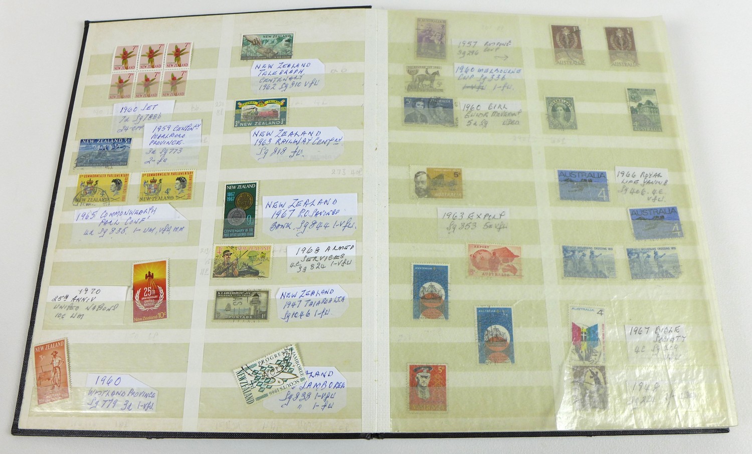 A collection of GB and Commonwealth stamps, displayed across six albums, cataloguing a full - Image 8 of 11