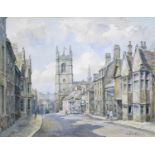 Wilfrid Rene Wood (British, 1888-1976): a view of Stamford, depicting ?High Street St Martin?s? (