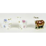 A group of three Royal Crown Derby paperweights, all modelled as goats, comprising 'Nanny Goat',