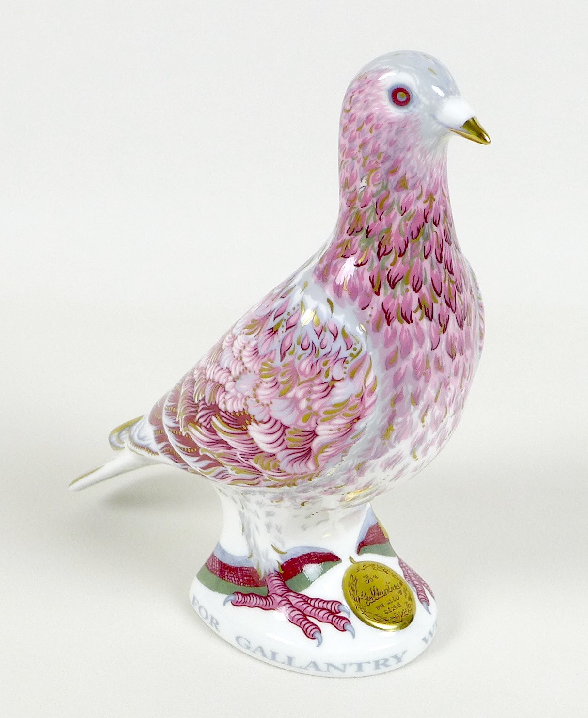 A Royal Crown Derby commemorative paperweight, modelled as 'War Pigeon', In recognition of all World