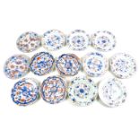 A group of thirteen 19th century Chinese Export porcelain circular dishes, all decorated in