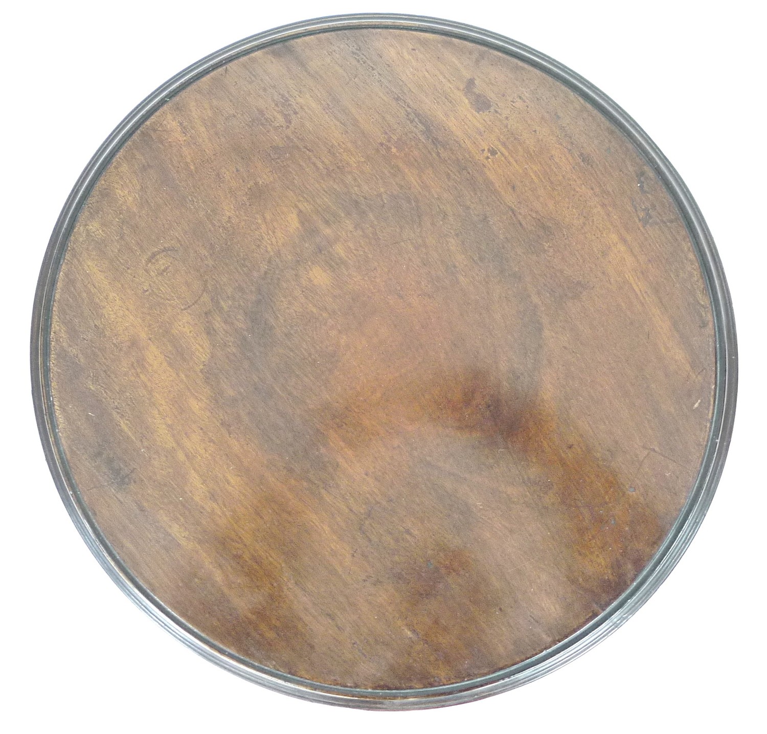 A mahogany wine table, the circular surface with moulded edge, raised on a turned column and three - Image 2 of 2