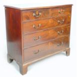 A George III mahogany chest of two short over three graduating drawers, with brass swan neck
