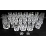 A collection of Waterford Crystal glasses in the Lismore pattern, comprising six red wine, 15cm