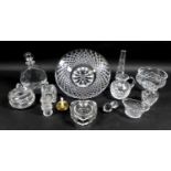 A collection of Waterford Crystal glass wares, including a shallow bowl, 26.5 by 7cm, pedestal bowl,