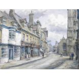 Wilfrid Rene Wood (British, 1888-1976): a view of Stamford, depicting ?St Mary?s Street? (No 6),
