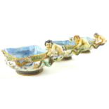 A group of three Cantagalli maiolica pottery bowls, probably table salts, circa 1900, each