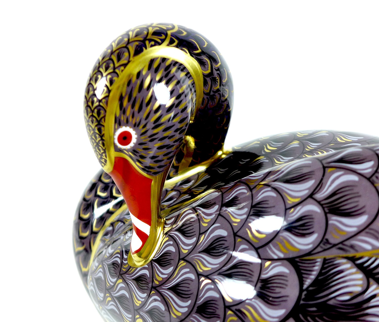 A Royal Crown Derby Prestige paperweight, modelled as ?Black Swan?, limited edition 255/300, from - Image 8 of 17