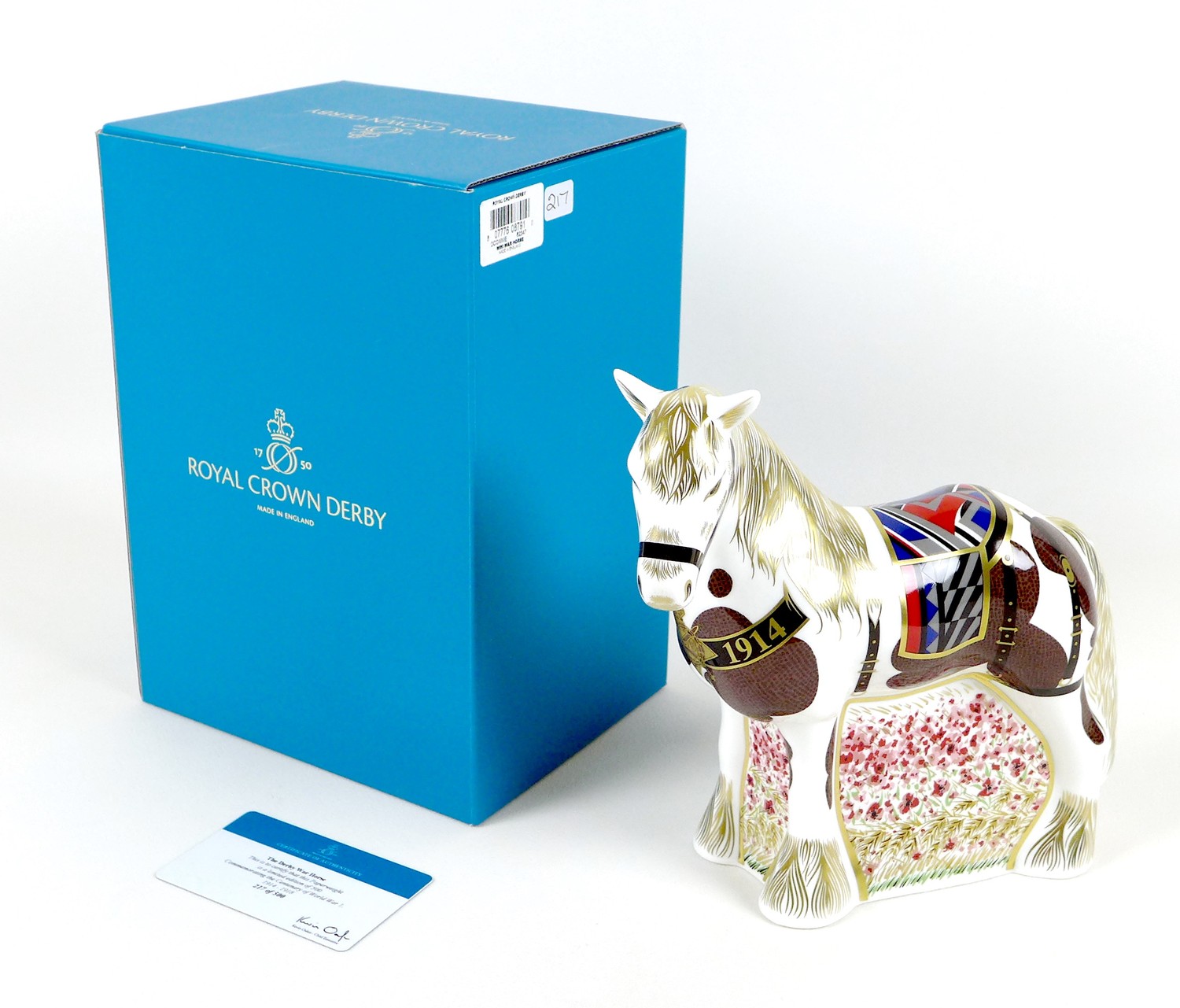 A Royal Crown Derby commemorative paperweight, modelled as 'The Derby War Horse', Commemorating - Image 11 of 11