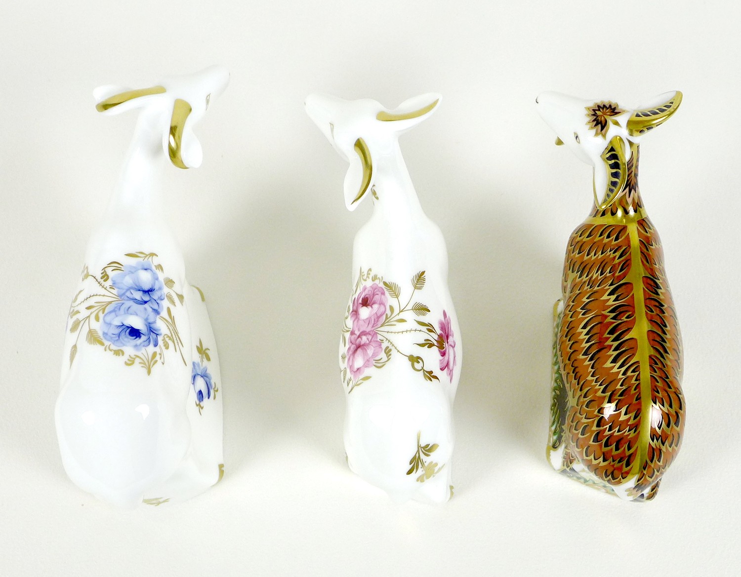 A group of three Royal Crown Derby paperweights, all modelled as goats, comprising 'Nanny Goat', - Image 5 of 8