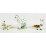 A group of three Royal Crown Derby paperweights, all modelled as foals, 'Shetland Pony Foal',