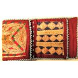 Purse. This purse from Paktia in south Afghanistan is embroidered in fine wire, cotton and tiny blue