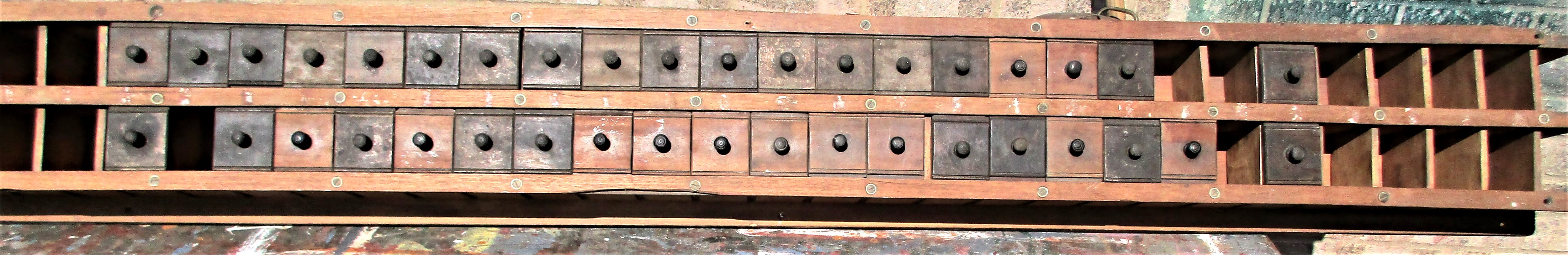 An unusual display unit originally used for railway tickets. It came from Yorkshire, most likely