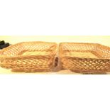 2x Open baskets suitable for bread rolls. 37 x 32 x 8cm.