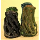 4x Afghan glass candle sticks. Each 16 x 8cm.