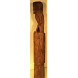 A house post sculpture from Sumba. It is part of the ritual of death that a sculpture of the