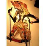 Wayang kulit shadow puppet. Baladewa. 75 x 30cm. Mid 20th c.