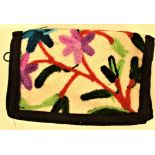 Kashmir embroidered wallet with multiple pockets. 26 x 13cm.
