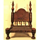 A low chair from the Swat Valley, north west frontier province. Late 19th or early 20th c. Notes: