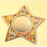 Star shaped film star mirror. 24 x 24cm. New