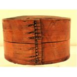 Bamboo Box with lid. This would be used by a farmer to take his lunch to the rice paddies. 13 x 7cm.