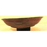 Turned wood bowl from cedar wood. From central Afghanistan. 35cm. Diam. Late 20th c.