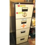 Metal Filing Cabinet with four deep drawers, all lockable 132 x 63 x 46cm.