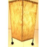 Table lamp made from handmade paper on metal frame. 33 x 21cm. New