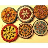 6 x Gul-i-peron which translates to 'dress flower'. Small embroidered felt disc used throughout