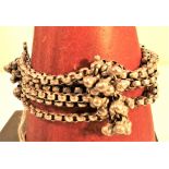 Antique bracelet with 6 metal chains and tiny bells 9cm