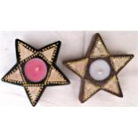 2x Star shaped night light holders made from clay, includes coloured night light. 10 x 10cm.