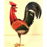 Metal cockerel, painted. 44 x 30cm. New