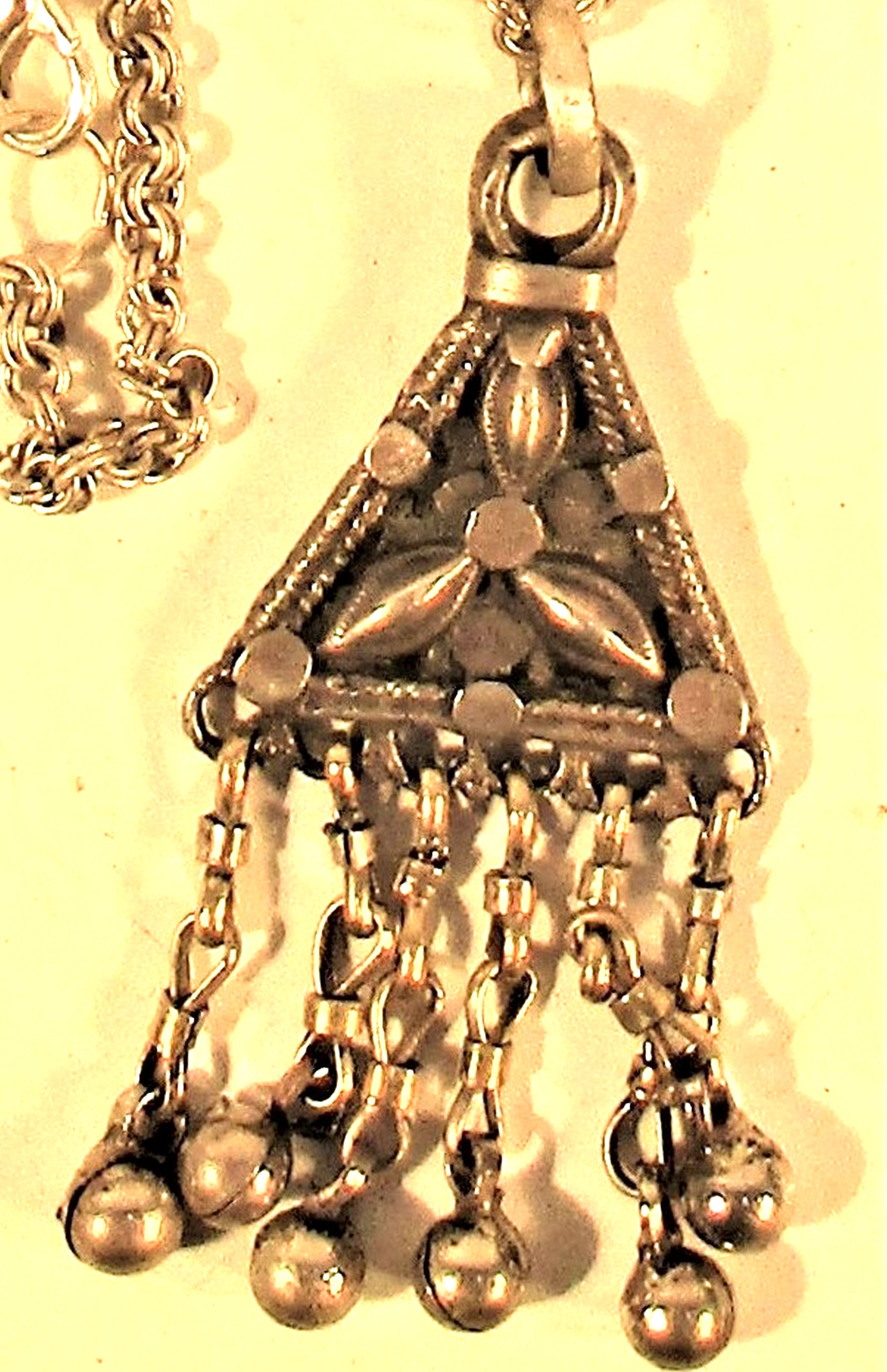 Afghan pendant with small bells on chain.. 45cm. - Image 2 of 2