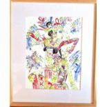 Water colour painting by Yanwar of a Legong dancer. Signed Bali 2002. 48 x 40cm. Notes: We met the