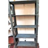 2x sets of adjustable wood shelf units. 5 shelves. 175 x 86 x 33cm.