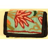 Kashmir embroidered wallet with multiple pockets. 26 x 13cm.