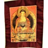 Temple hanging of Buddha. Printed cotton. Nepal. 32 x 16cm. New