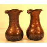 2x Afghan glass vases. Each 16 x 9cm