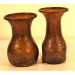 2 x Afghan glass vases. Each 15 x 10cm.