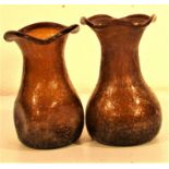 2x Afghan glass vases. The brown colour comes from adding iron filings to the molten glass Each 13 x