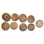 A specialist on Islamic coins has declared these nine coins are 8thc. AD. A mixture of Umayyad and