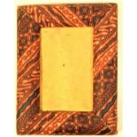 Wood picture frame covered with batik cloth. 20 x 15cm. New