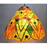 Lampshade. This made from camel hide and hand painted. 35 x 30cm. Notes: One day I saw a similar