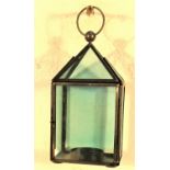 Metal and glass night light holder in shape of small lantern. 18cm. New