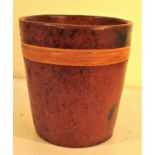Lombok clay vase. This vase has rattan binding around the top as a decoration. 20 x 19cm.