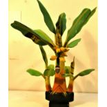 Painted wood banana tree from Bali. 50 x 35cm. New